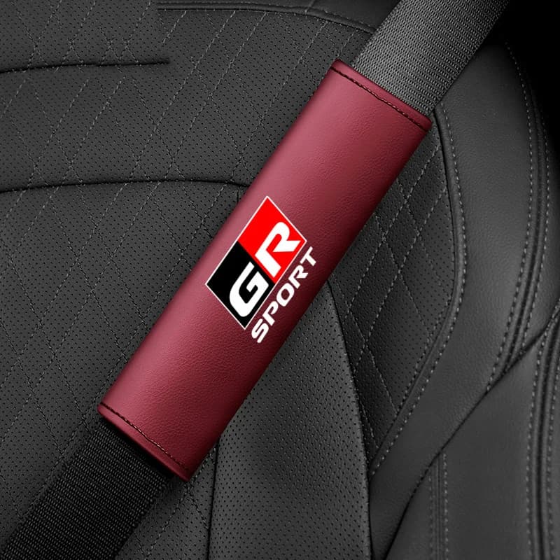 2PCs Car Styling Seat Belt Cover Shoulder Pads For Toyota GR Sport Chr 2023 Yaris Hilux 86 Gazoo Auto Interior Accessories