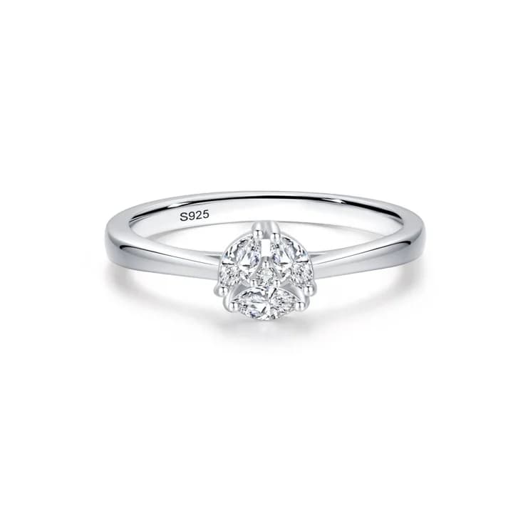 Anello da donna in argento sterling S925 con zirconi di fidanzamento per matrimonio di lusso leggero europeo americano