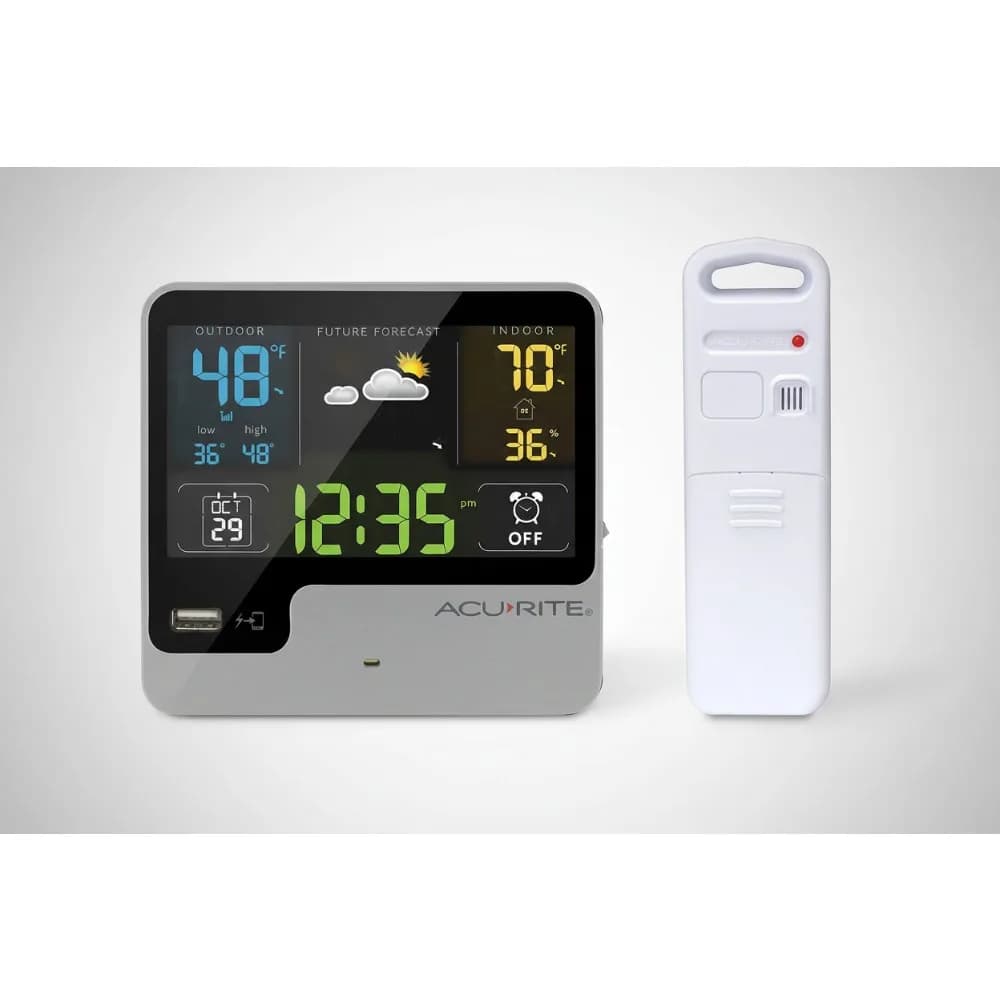 Sveglia intelligente con caricatore USB, previsioni del tempo, display della temperatura e regolazione automatica per uso domestico in ufficio