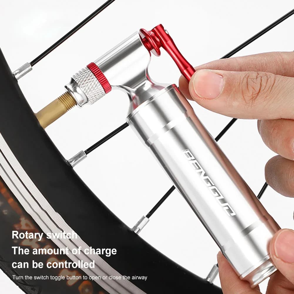 Pompa per Bicicletta CO2 con Valvola Schrader e Presta, Mini Pompa in Lega di Alluminio, Gonfiatore per Pneumatici CO2, Accessori per Ciclismo