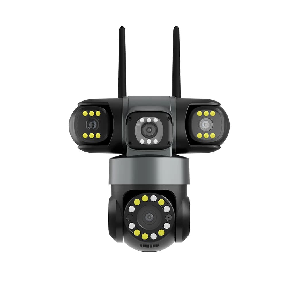 Telecamera IP Dome Wireless PTZ a Colori con Tripla Lente 6MP, Rilevamento Umanoide AI, Sicurezza Domestica CCTV, Baby Monitor, Compatibile con App Yoosee