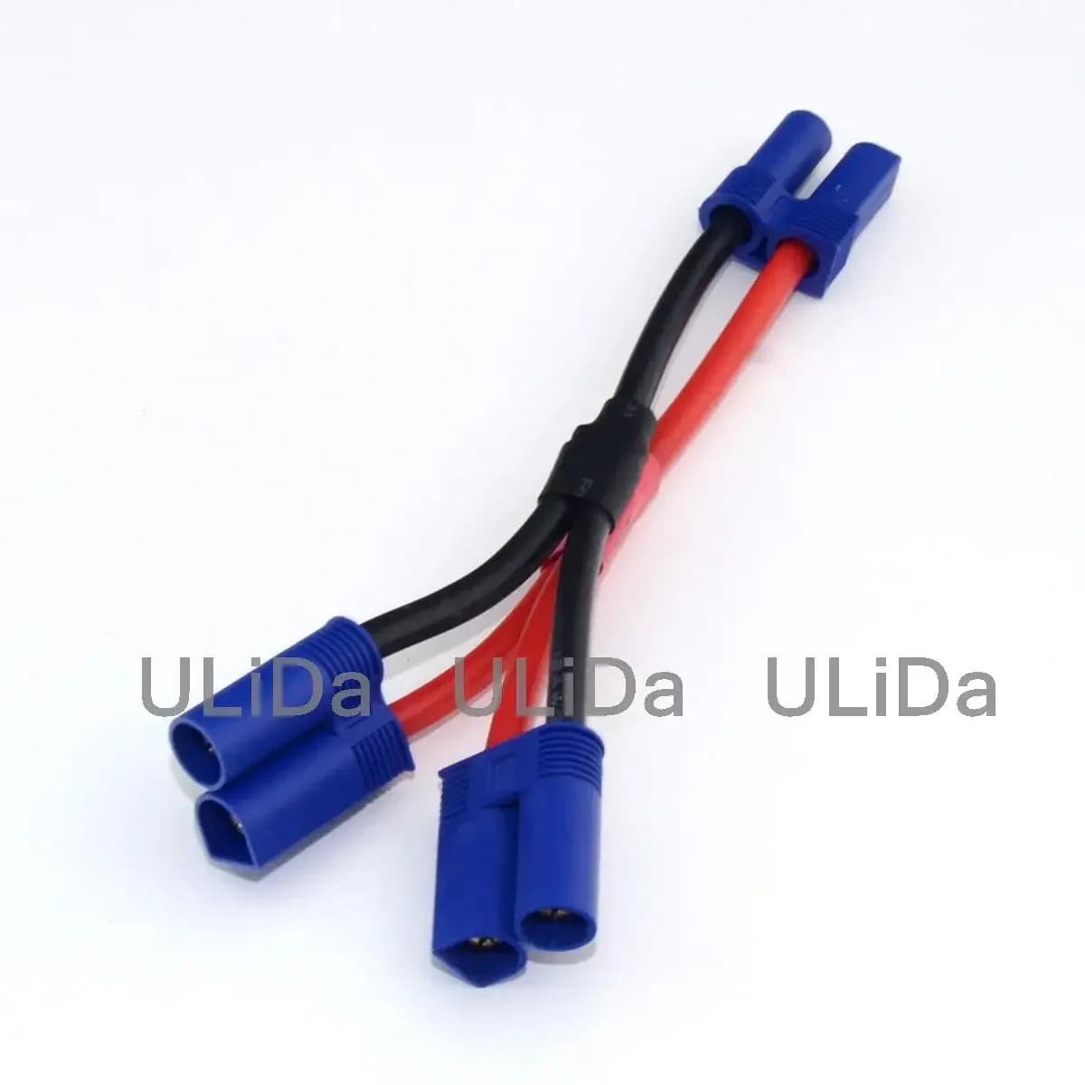 Adattatore connettore batteria Lipo EC5 parallelo (2 maschi / 1 femmina) con cavo Y da 10 cm 12AWG per quadricottero RC, auto FPV, elicottero