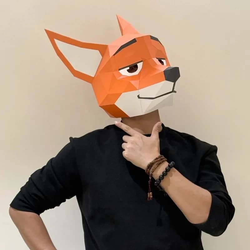 ob Christmas Cute Animals Full Face Mask Fox Rabbit Head Cover Internet Celebrity Anime Cos Shooting Prop Decorations 158gj