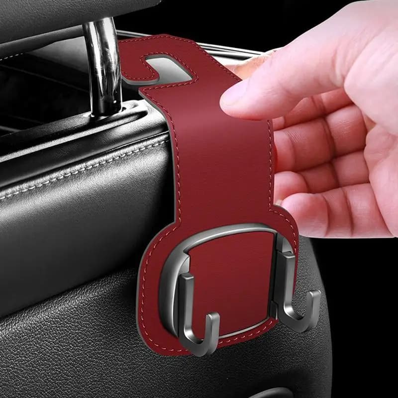 Gancio per Poggiatesta Auto, Organizzatore Pieghevole Doppio per Sedile Posteriore, Appendiabiti per Interni Auto