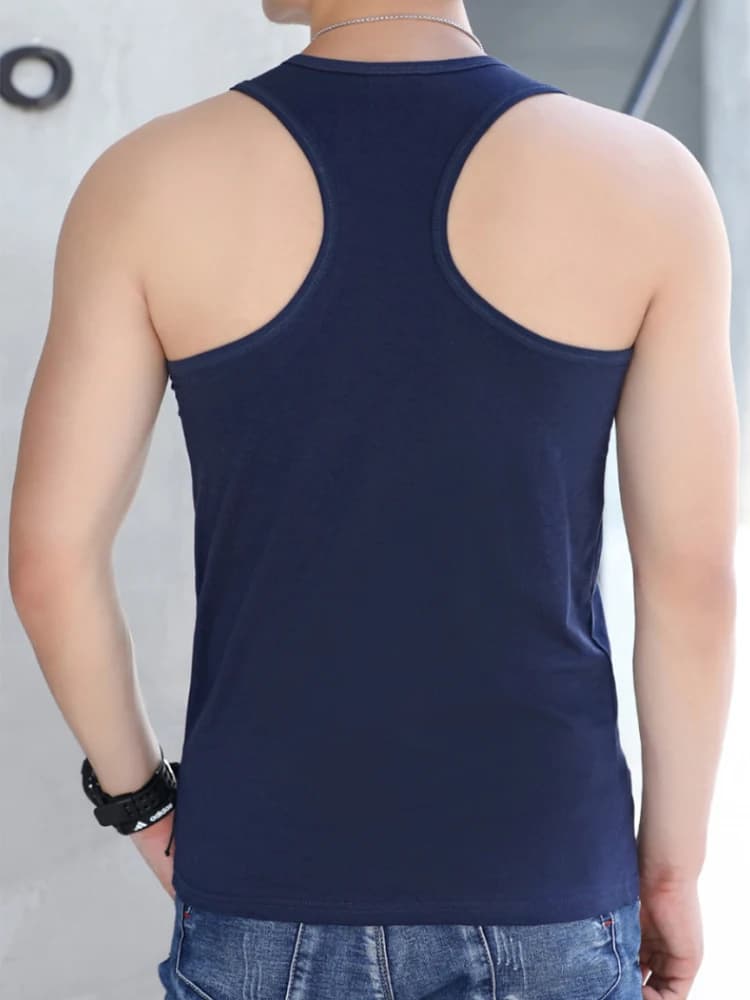 Men's Tank, Summer Workwear, Sporty, Highly Elastic, Breathable, Absorbent, Colored Vest