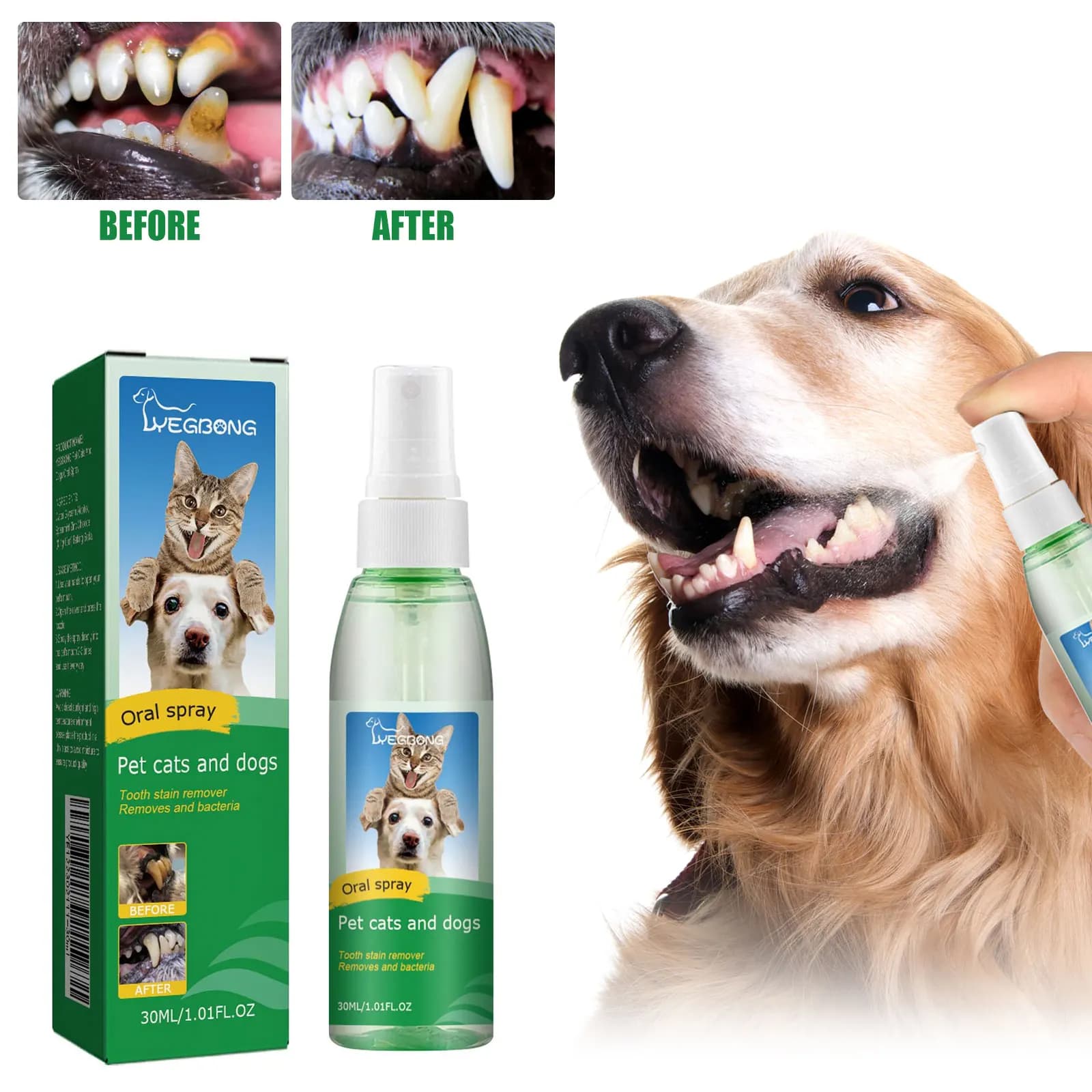 Deodorant Dog Teeth Cleaning Spray For Fresh Teeth Cleansing Oral Tartar Whitening Liquid Teeth Spots For Home Animal Oral Cleaning