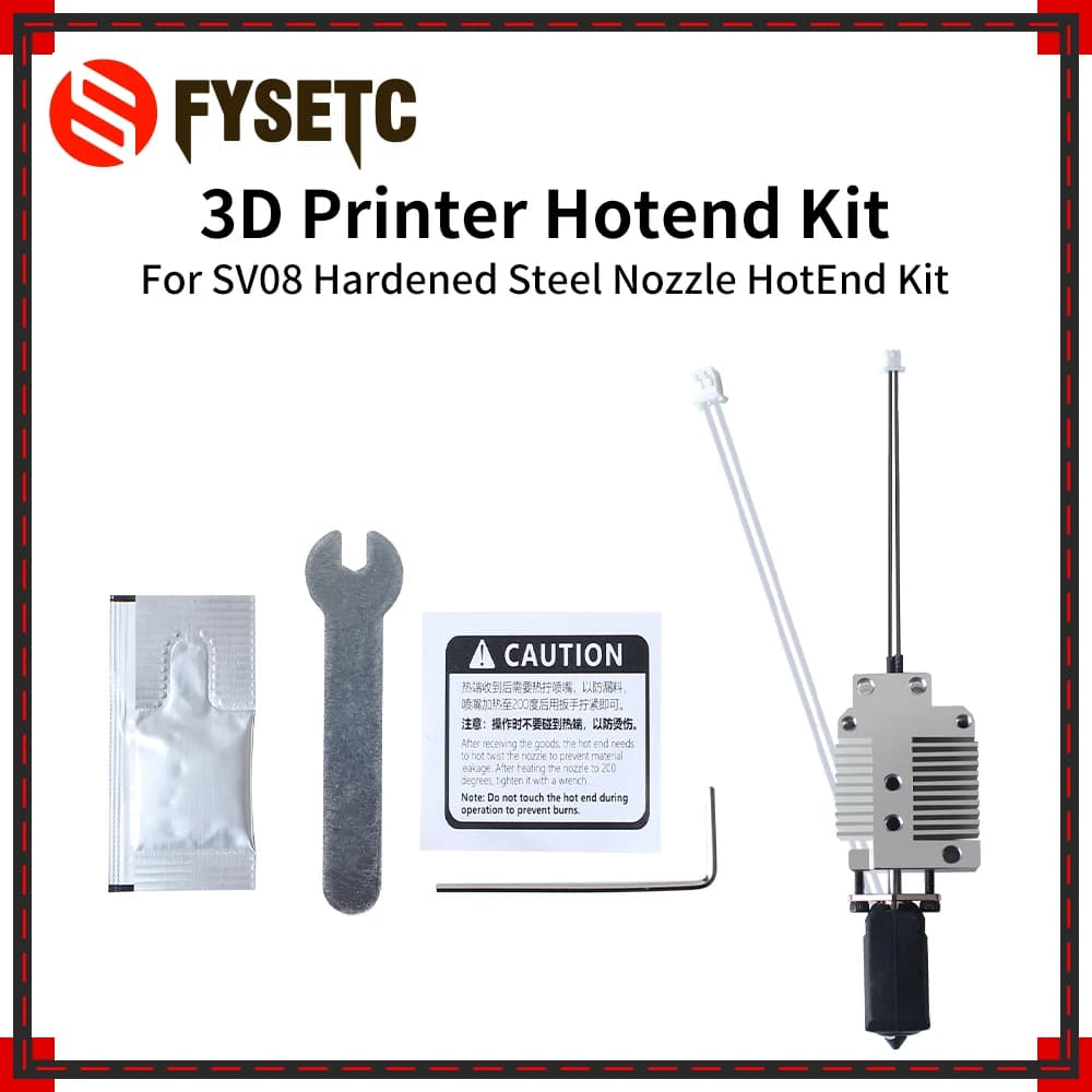 Kit HotEnd con ugello in acciaio temprato aggiornato SV08, ugello da 0,4 mm resistente alle alte temperature per stampante 3D SV08