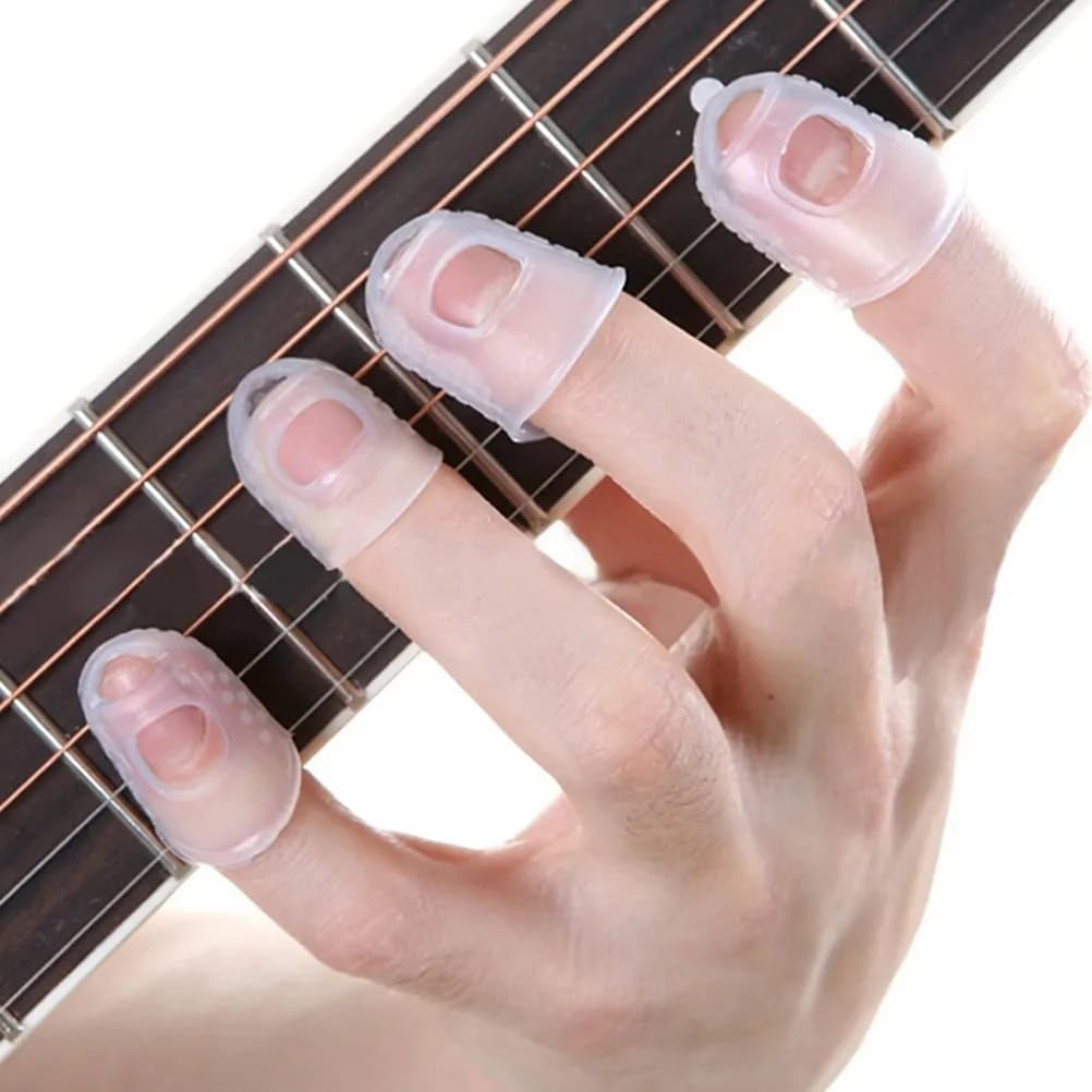 Set di 9 Protezioni per Dita in Silicone per Chitarra, Ukulele, Mandolino, Banjo, per Alleviare il Dolore durante la Suonatura