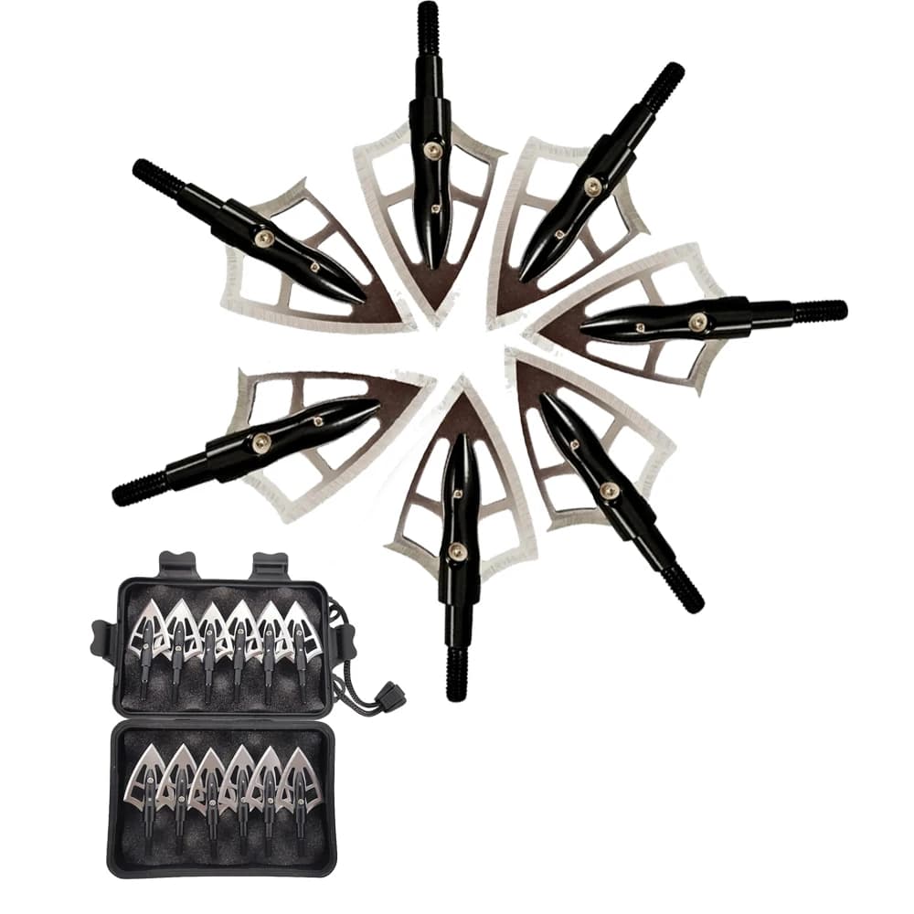 6/12Pcs Archery Arrowhead 100 Grain Aluminum Broadhead Compound Bow Recurve Bow Hunting Shooting Competition Arrow Tips