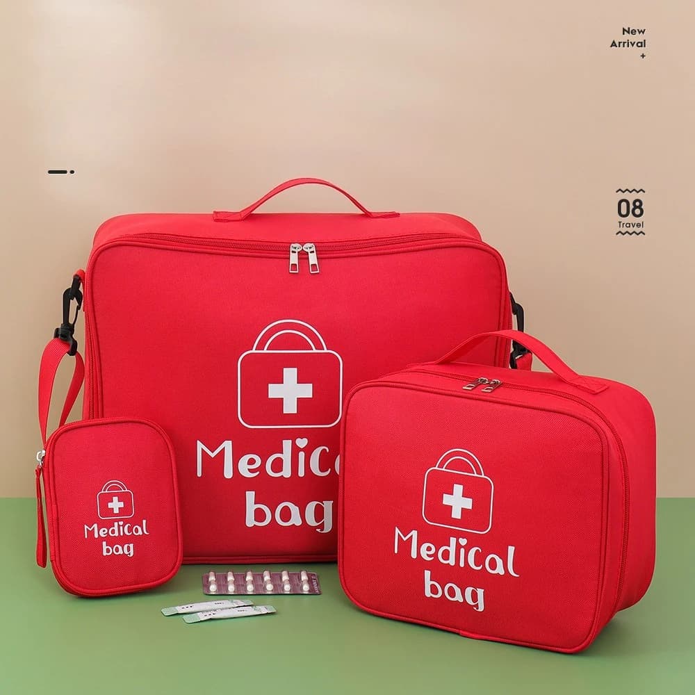 Set di Borse Mediche Portatili, Kit di Pronto Soccorso per Emergenze Domestiche e da Viaggio, Organizzatore Vuoto per Medicinali, Ideale per Campeggio all'Aperto