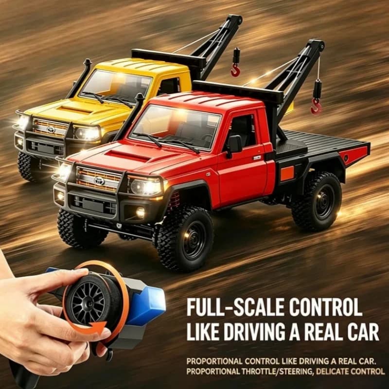 MN82T 2.4G RC Crawler Truck con Luci 4WD 1/12, Simulazione Gru Fuoristrada, Auto da Arrampicata Telecomandata, Giocattoli per Bambini, Regalo