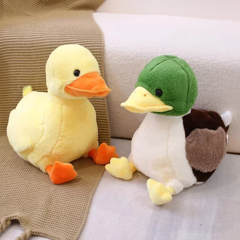 Simulazione piccola anatra gialla Kawaii anatra verde selvatica giocattoli di peluche cartoni animati animali di peluche bambole morbido cuscino di tiro giocattoli arredamento della camera