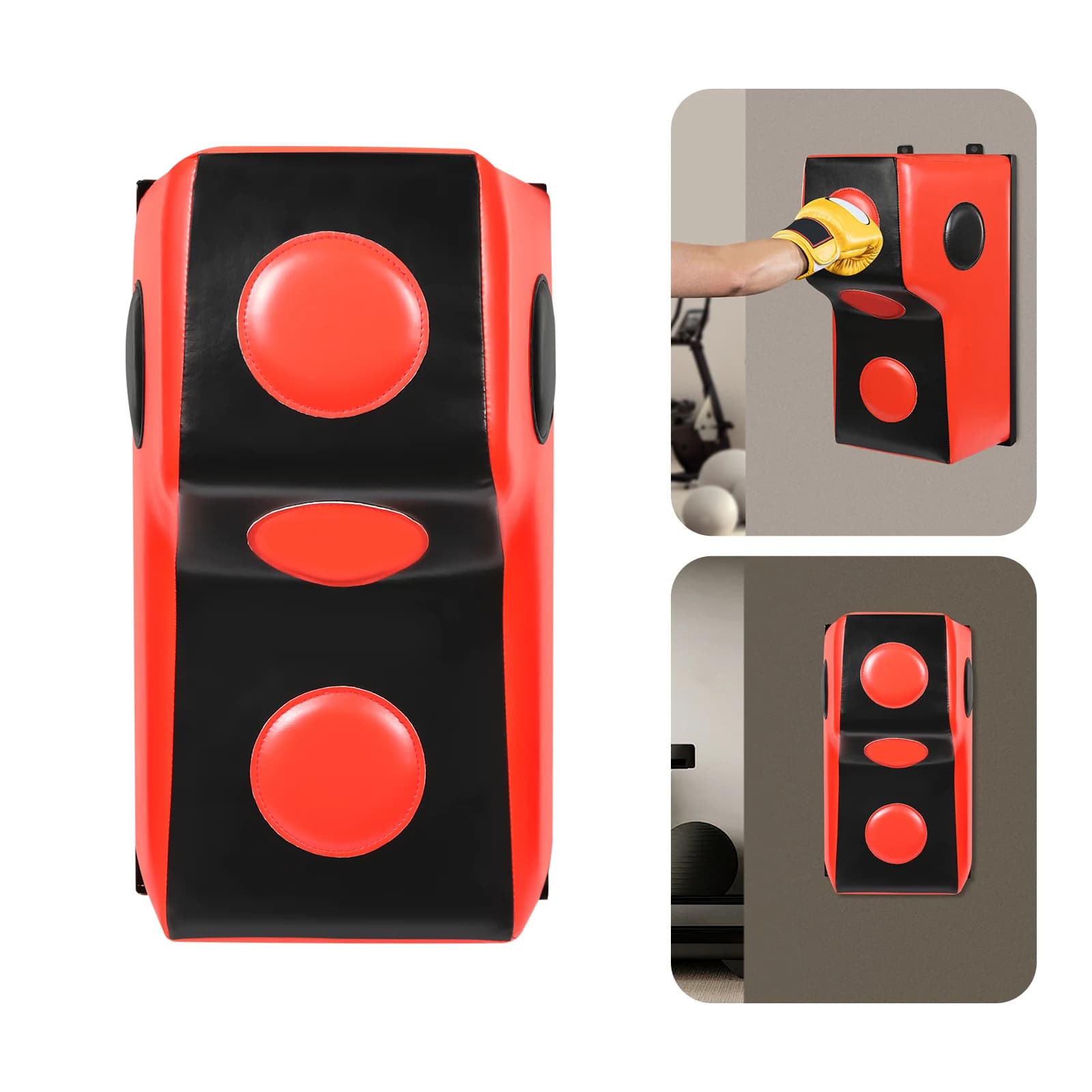 PU boxing bag for wall mounting, uppercut rectangular black boxing bag 40*30*70 cm for beginners and professionals