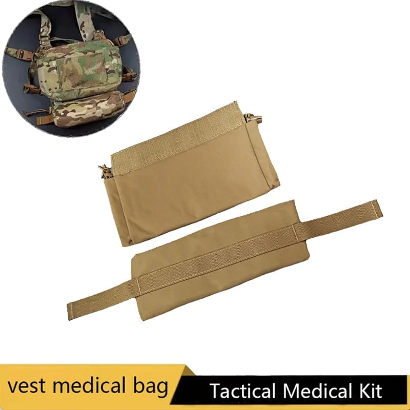 Kit medico tattico, kit di pronto soccorso per borsa traumatica, kit di pronto soccorso Borsa da cintura medica EDC, attrezzatura per il trasporto di piastre per gilet da caccia