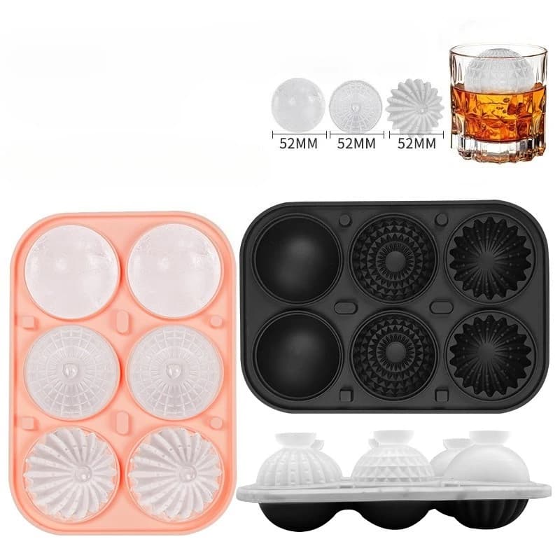 Vassoio per cubetti di ghiaccio con sfera di cactus fai da te 6 griglie rotonde per cubetti di ghiaccio congelati scatola per cocktail di whisky congelatore succhi bevande stampo per ghiaccio freddo