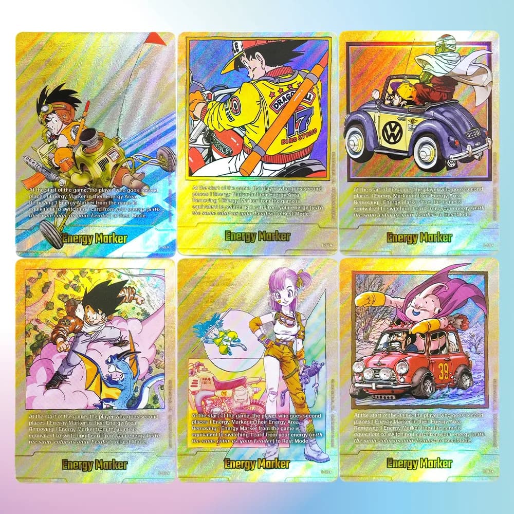 DIY Proxy Dragon Ball Super Fusion World Energy Markers Gold E-73 Bulma Son Goku E-45 E-80 E-59 Game Collection Card Toy