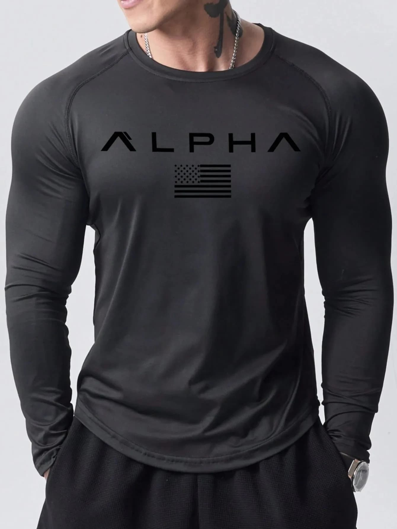 New men's long sleeve t-shirt for spring and autumn 2025, characteristic street fashion and comfort with 3D letter print