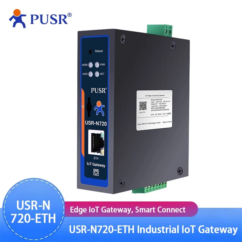 Edge Computing IoT Gateway 2*RS485 with SD Card Modbus to MQTT/Json DL645 to MQTT+Json RS485 to Ethernet USR-N720-ETH