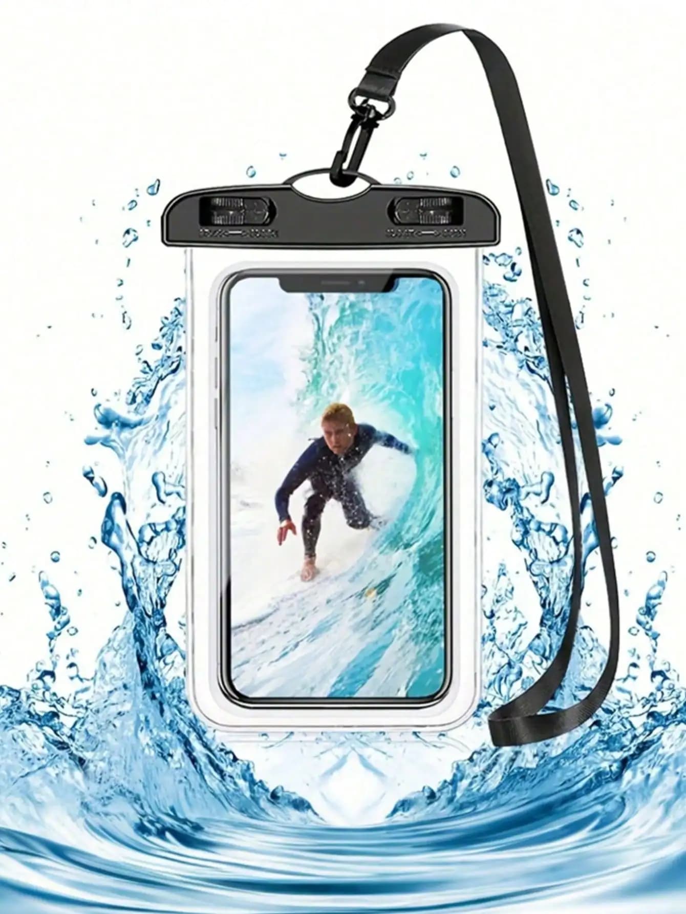 1 custodia impermeabile per telefono, custodia trasparente e touchabile, custodia sigillata in PVC per nuoto, spiaggia, piscina, viaggi