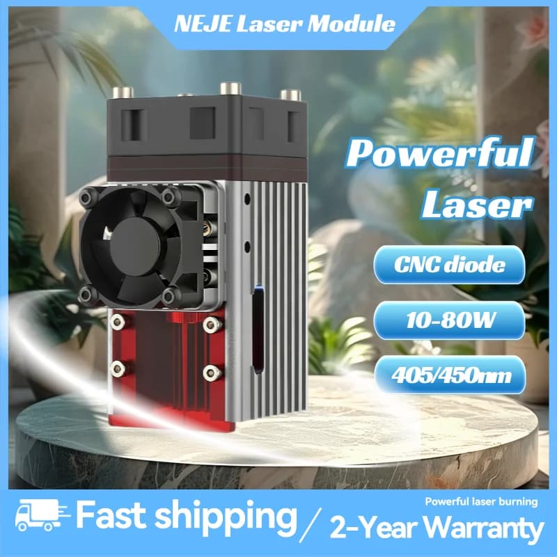 Modulo Laser NEJE A40640 E40 da 40W/80W, Diodo ad Alta Potenza 450nm, con Ugello ad Aria Assistita per Incisione e Taglio CNC su Legno