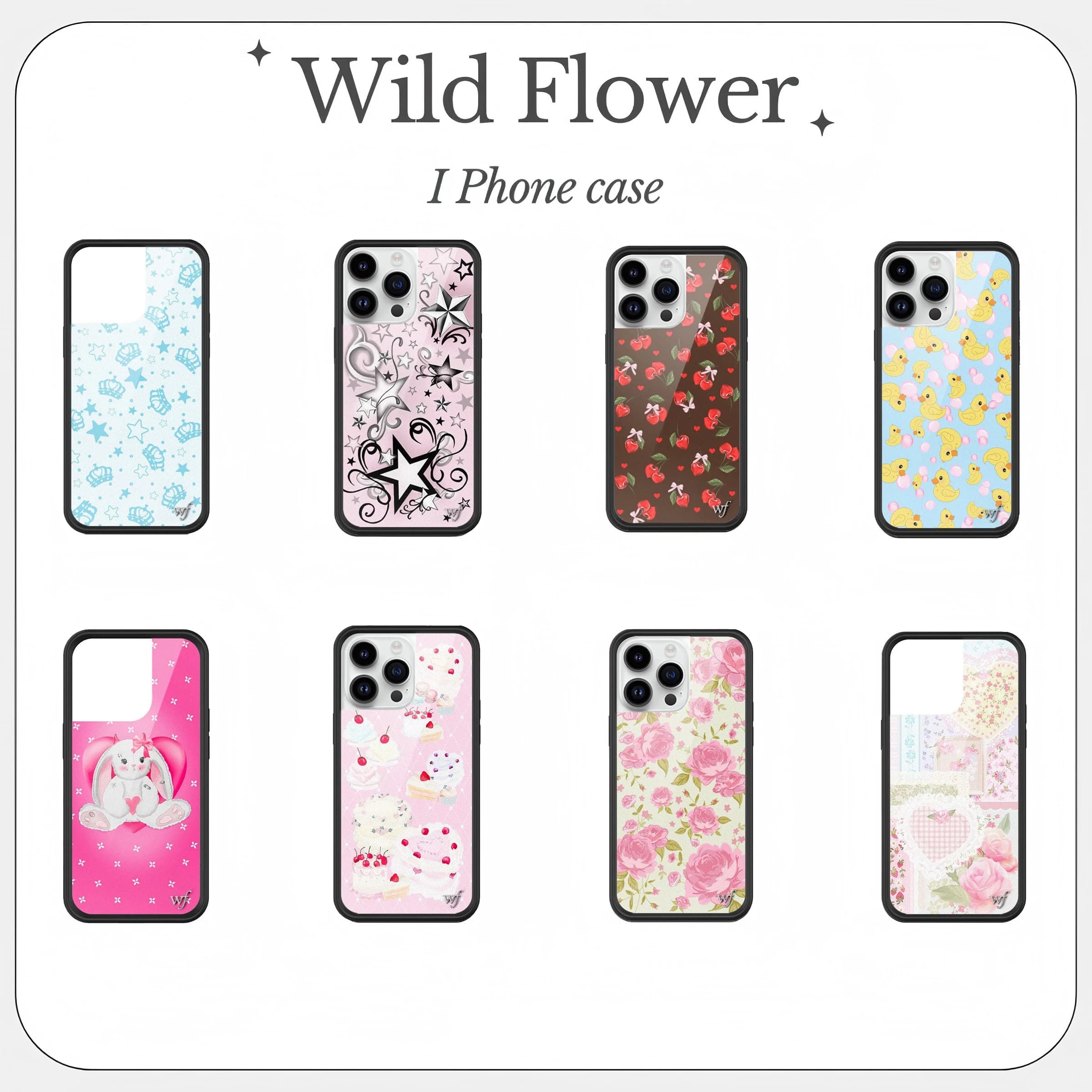 New Cute cartoon Cake Flower pink Wildflower 3D Phone Case for iPhone 12 13 14 15 16 Pro Max Plus Wildflower Cover Girl