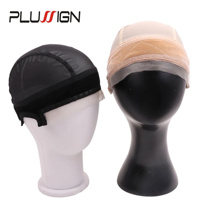 5 pezzi di copricapo per parrucca in pizzo per donna con design con ritagli per le orecchie, copricapo antiscivolo per parrucca senza colla con fascia in velluto e bordo in pizzo