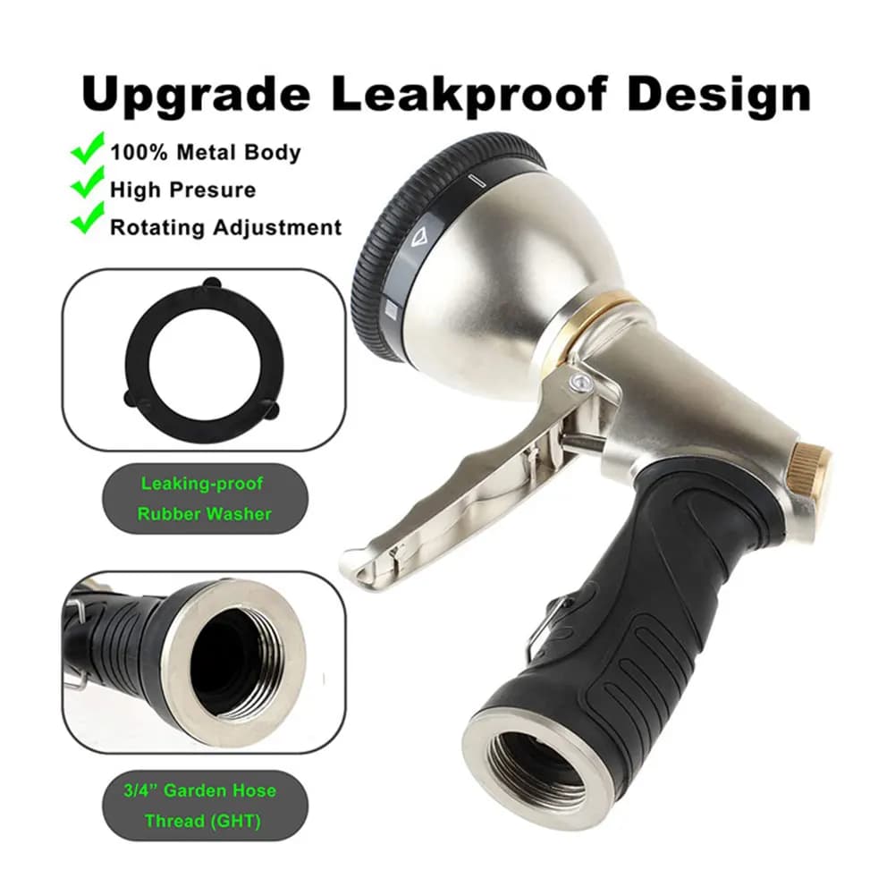 Flexible Hose Angle Resistant Metal Slide, Multifunction Gun for Irrigation and Cleaning of Prati and Gardens