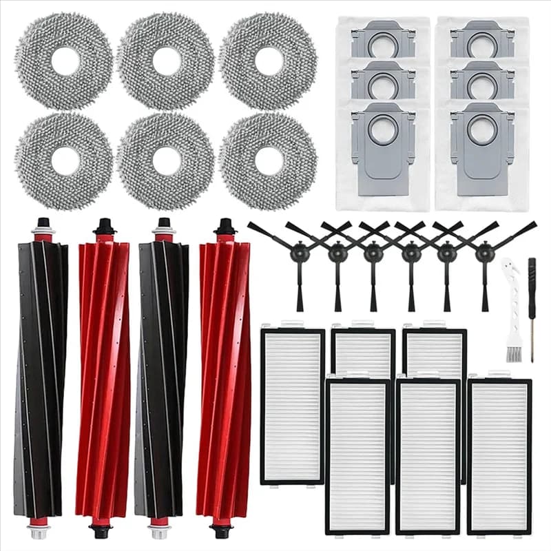A005-For Roborock Qrevo Master/V20/P10S Pro Vacuum Cleaner Robot Main Side Brush Filter Mop Cloth Dust Bags Replacement Parts