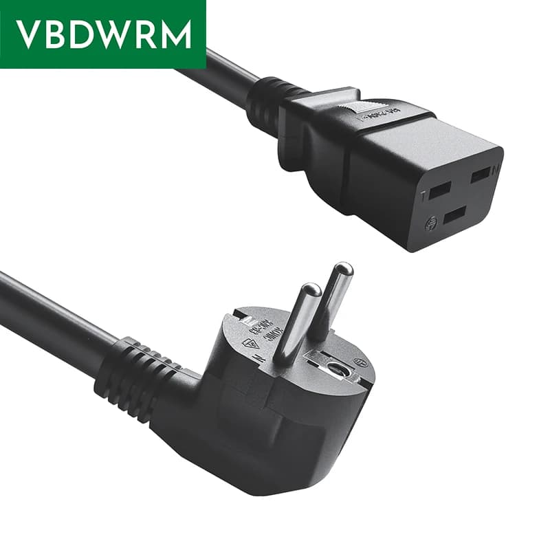 Cavo di alimentazione per impieghi gravosi con spina EU a 3 pin e connettore IEC C19, prolunga di alimentazione da presa EU a IEC320 C19, cavo di alimentazione PSU 3x2.5mm²
