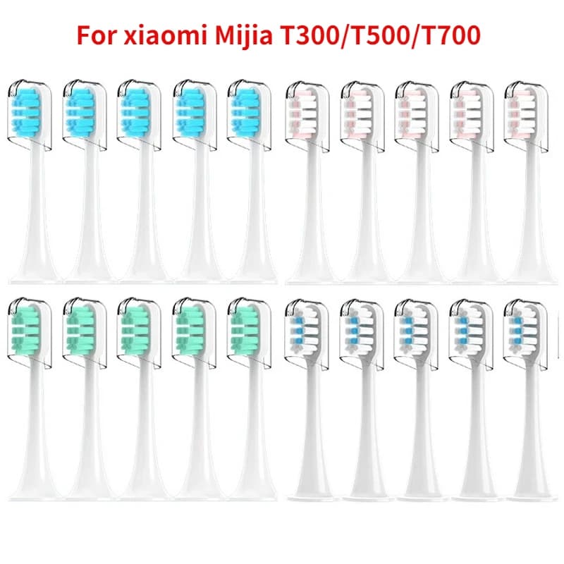 4/6/10 pcs for xiaomi Mijia T300/T500/T700 Sonic heads for electric toothbrush replacement nozzles 4 colors with dust caps
