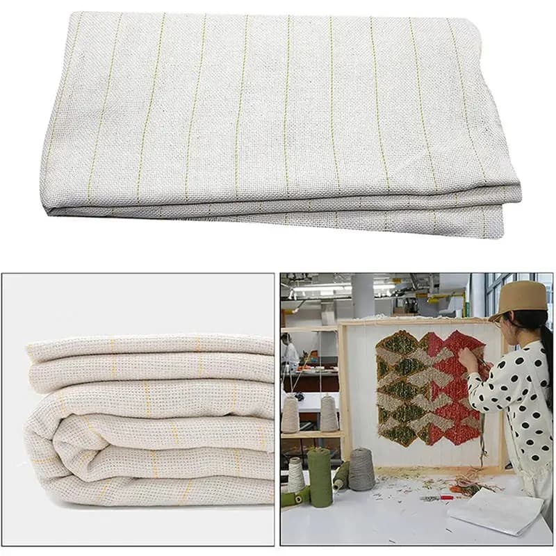 Tessuto Base per Tufting Fai da Te, Materiale per Ricamo con Ago, per Principianti, Base per Tappeti e Moquette Fatti a Mano