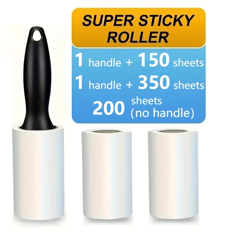 Super Lint Roller for Pet Hair Removal from Clothes, Carpets, Sofa Covers | Perfect Home Lint Removal Tool, with Handle and Repl