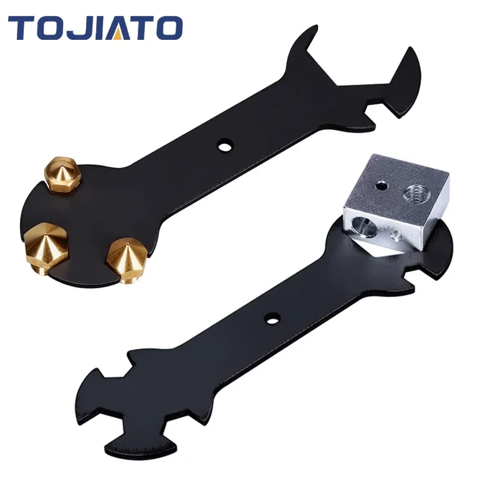 Stampante 3D 5 in 1 Chiave di ricambio Strumento di installazione Aggiornamento multifunzione Chiave fai da te per CR10 Ender 3V2 MK8 V6 Blocco ugelli