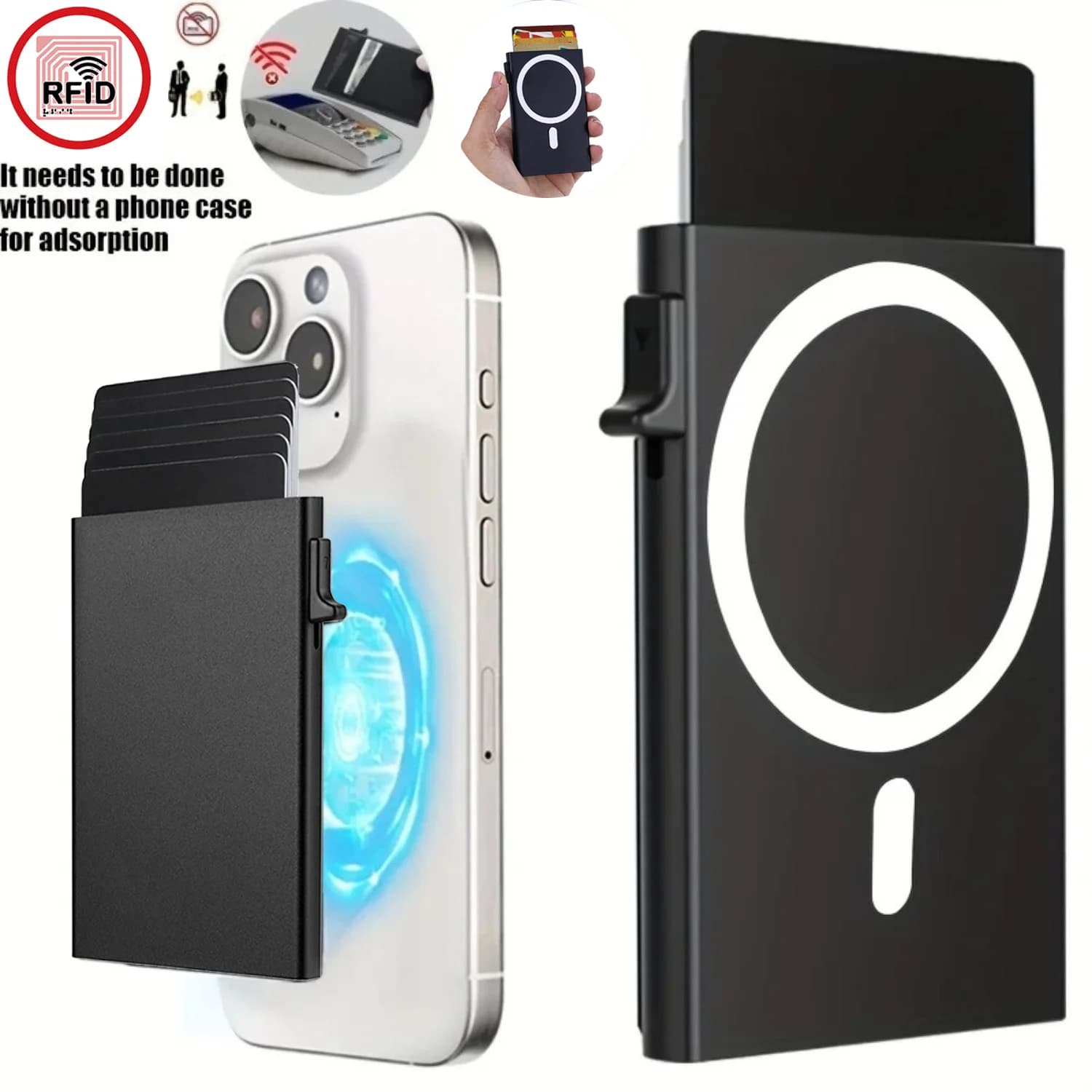 2026 Aluminum Alloy Pop-Up Card Clip, Magnetic Design with RFID Protection, Fashion Slim Card Wallet for Men & Women Daily Use