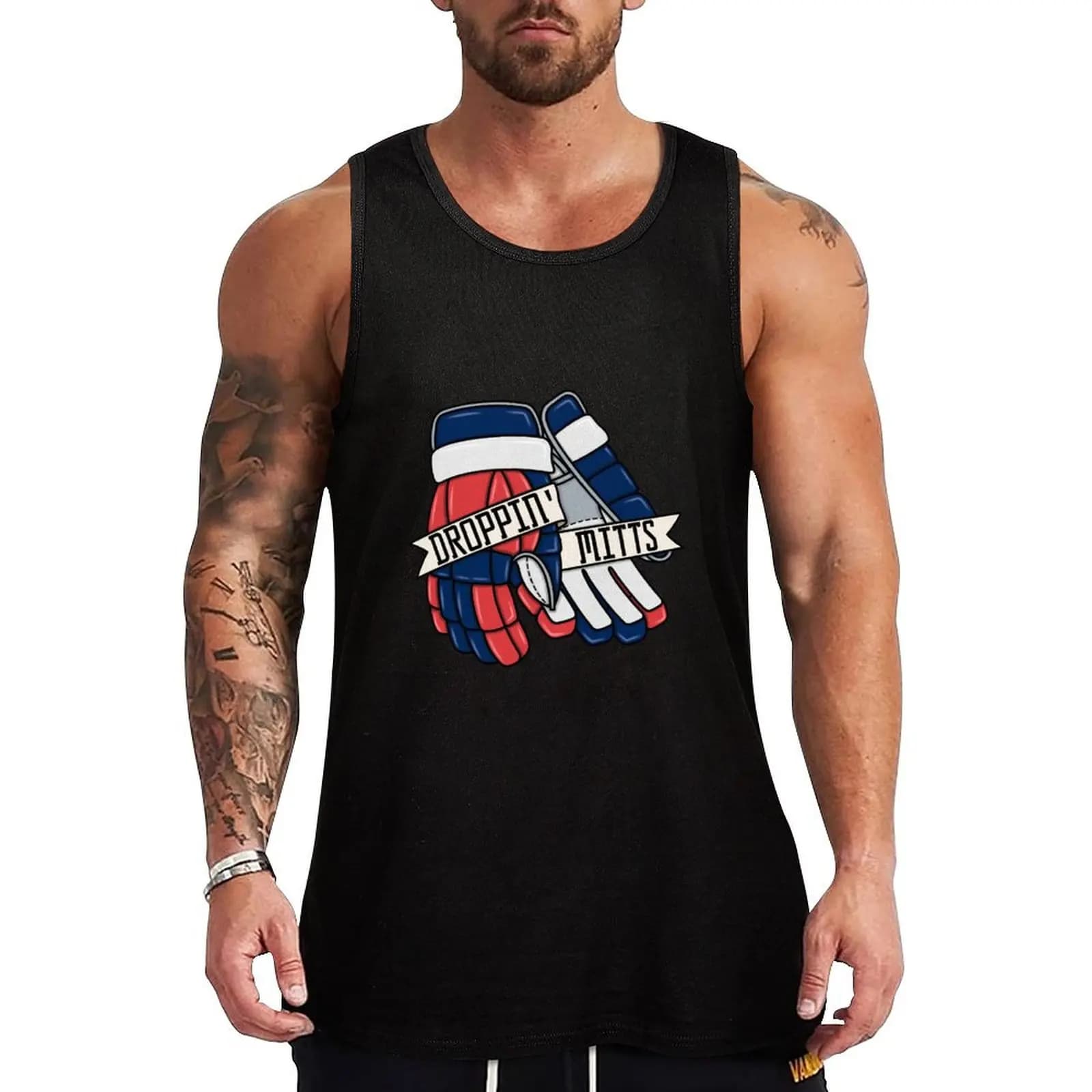 Droppin Mitts - Columbus Ice Hockey Tank Top Canotta estiva senza maniche, abbigliamento casual da spiaggia