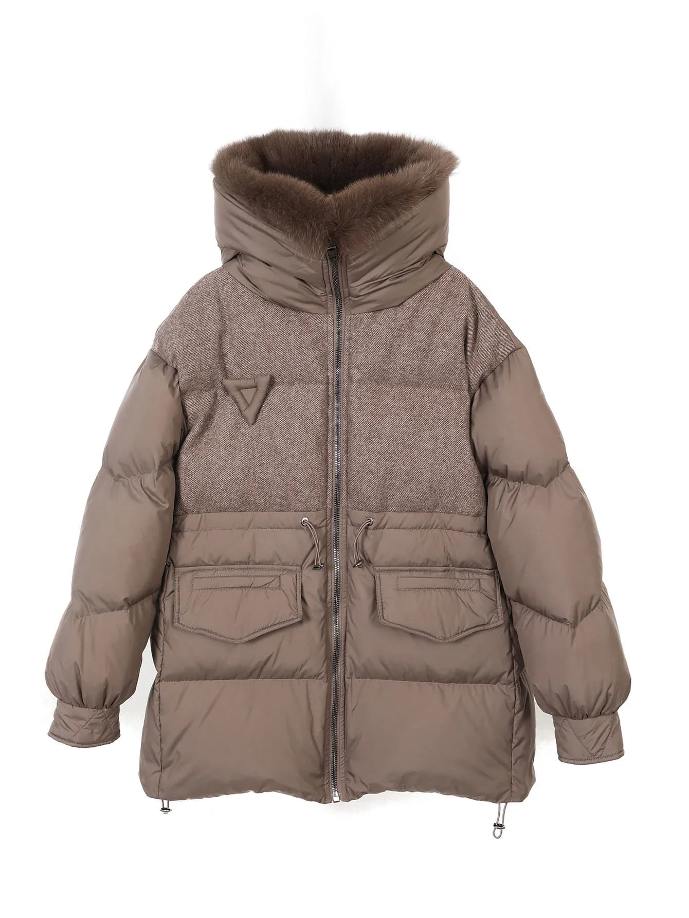 Top taglie forti Maomaokong Piumino da donna con collo in vera pelliccia di volpe Cappotto invernale caldo con cappuccio antivento Capispalla resistente alla neve