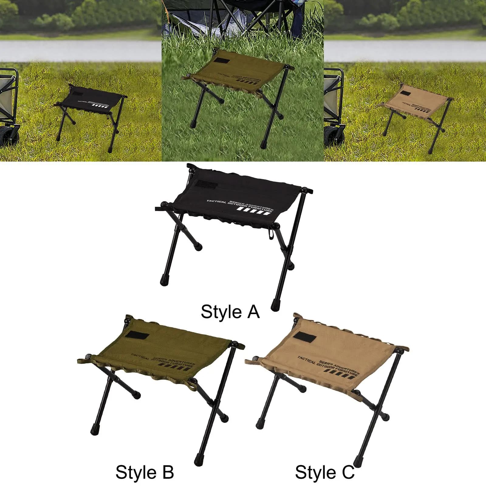 Sgabello pieghevole Poggiapiedi Sedia da picnic portatile Piccola sedia pieghevole Sgabello da campeggio Sedile per patio Sport all'aria aperta Escursionismo Viaggi