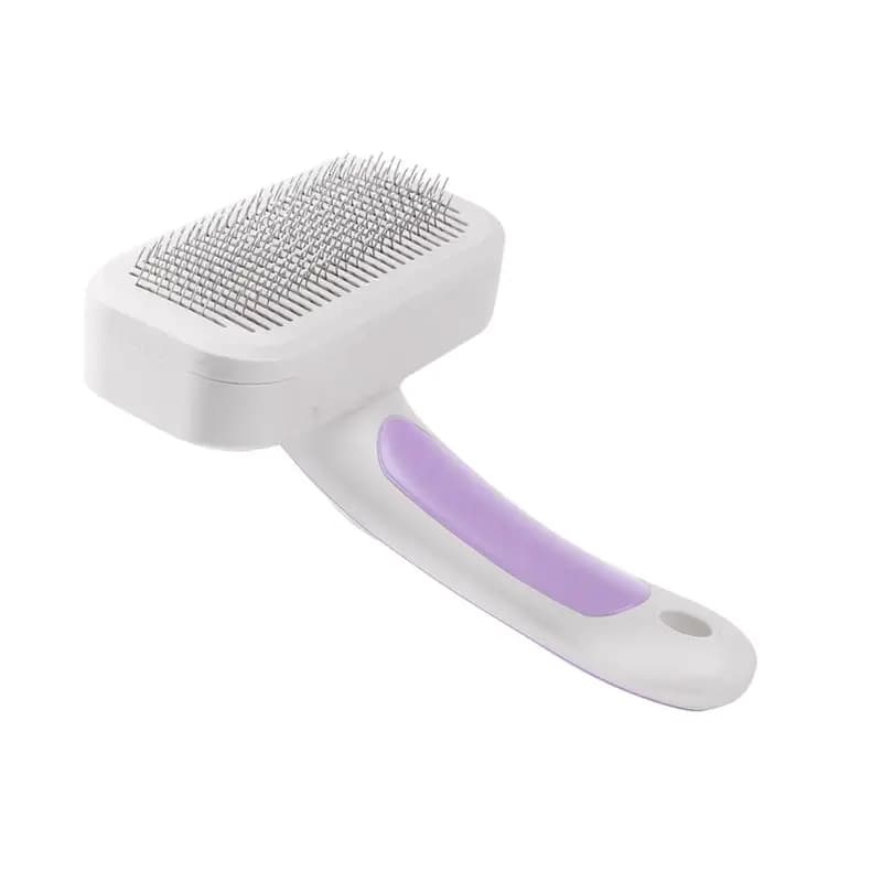 HRBAJ-Pet Self Cleaning Slicker Brush For Shedding & Grooming Long Short Haired Dogs, Cats Retractable Brush