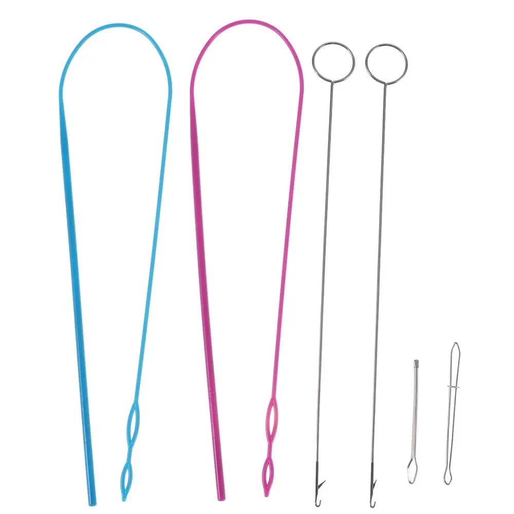 Kit anello per cucire in metallo Rosso Blu Gancio per tornitura ad anello in plastica Nastro per tornitura ad anello Infila flessibile con coulisse