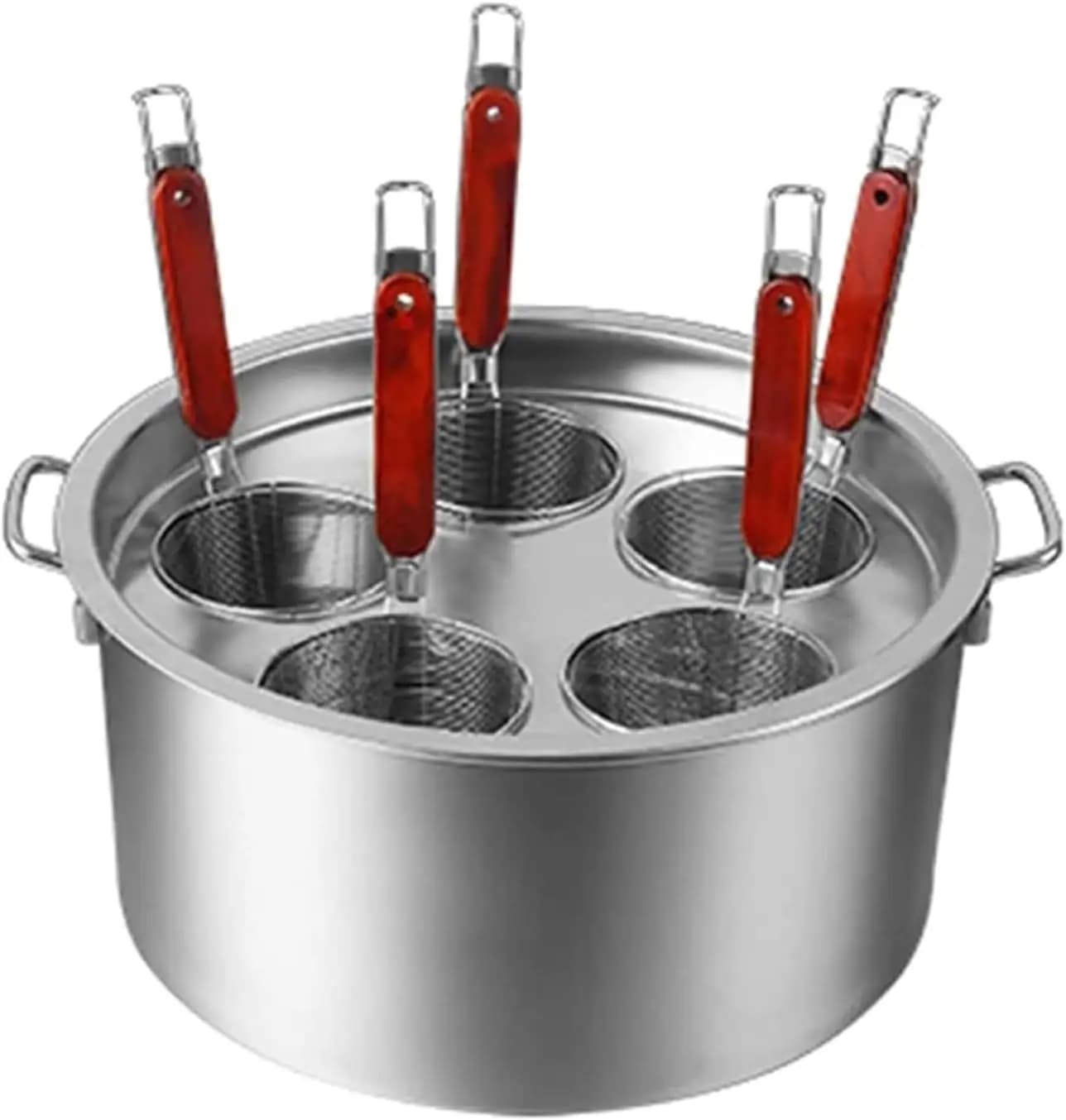 Set of 5 Stainless Steel Pots for Pasta with Scolapasta, Multiple Pots, Brodo and Padella Pentula with Cover