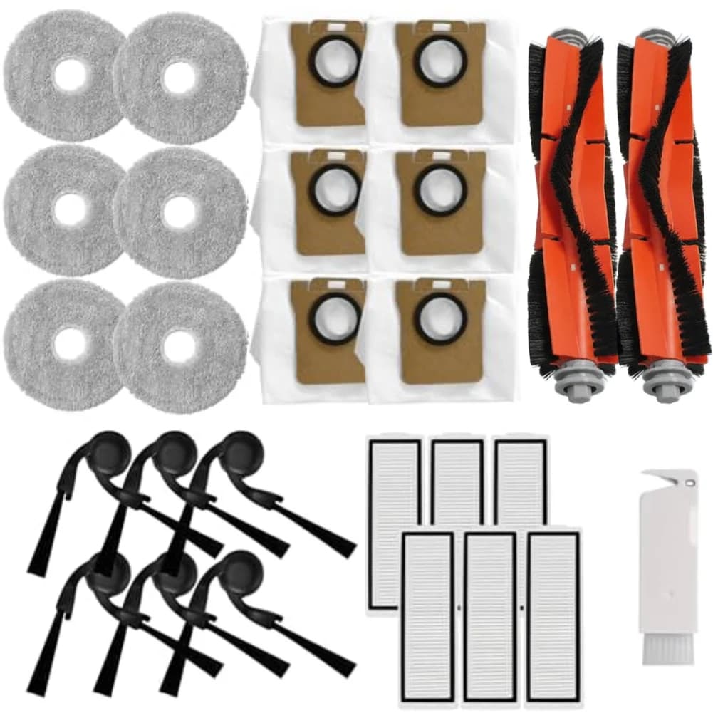 Kit di accessori di ricambio compatibile con Xiaomi Robot Vacuum 5 5 Pro, spazzole principali, spazzole laterali, filtri HEPA, panni per la pulizia, sacchetto per la polvere