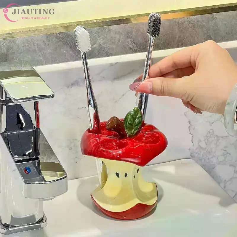 1/3 pieces of decorative plastic egg holder for toothpaste and electric toothbrush for the bathroom.