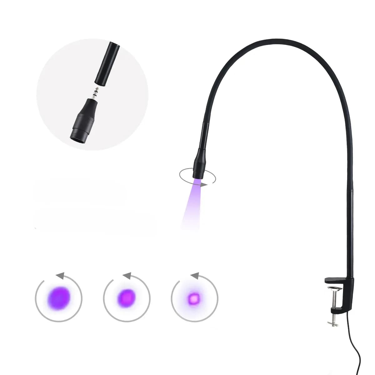 Lampada UV LED per Unghie e Extension Ciglia con Pedale, Luce Regolabile e Morsetto da Tavolo