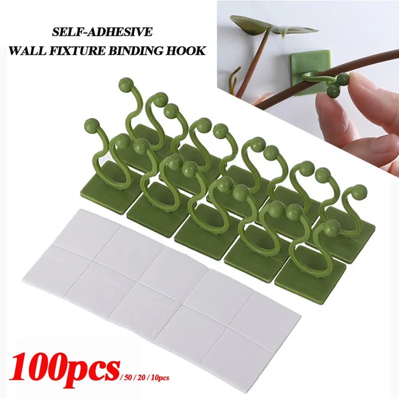 100 pz- Casa Giardino Pianta Arrampicata Parete Apparecchio Pinze Rattan Vite Fixer Autoadesiva Pianta Arrampicata Parete Fissa Fibbia Gancio