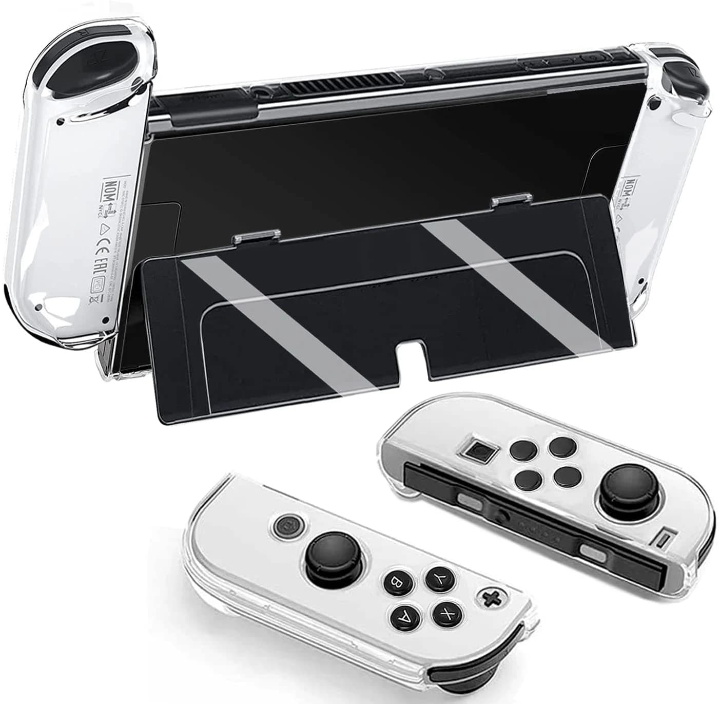 Custodia protettiva 3In1 Custodia trasparente per interruttore Custodia Oled Dockable Protezione trasparente per assorbimento degli urti Custodia Nintendo Switch Oled Joycon