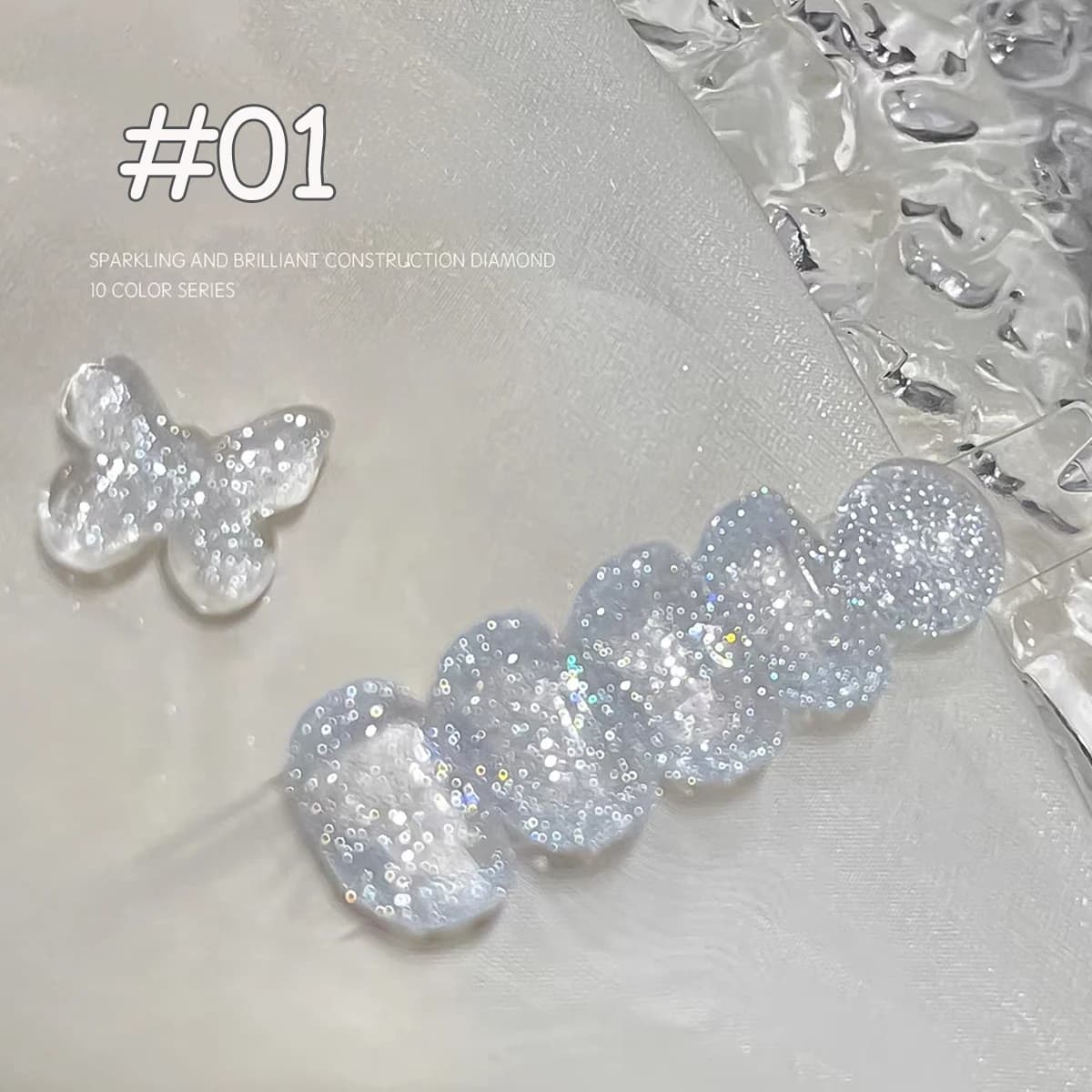 1-16 pz WS Autunno Inverno Unghie Blu Rosa Diamante Spezzato Gel Smalto per unghie 2025 Super Flash Argento Cristallo Unghie artistiche Forniture per unghie