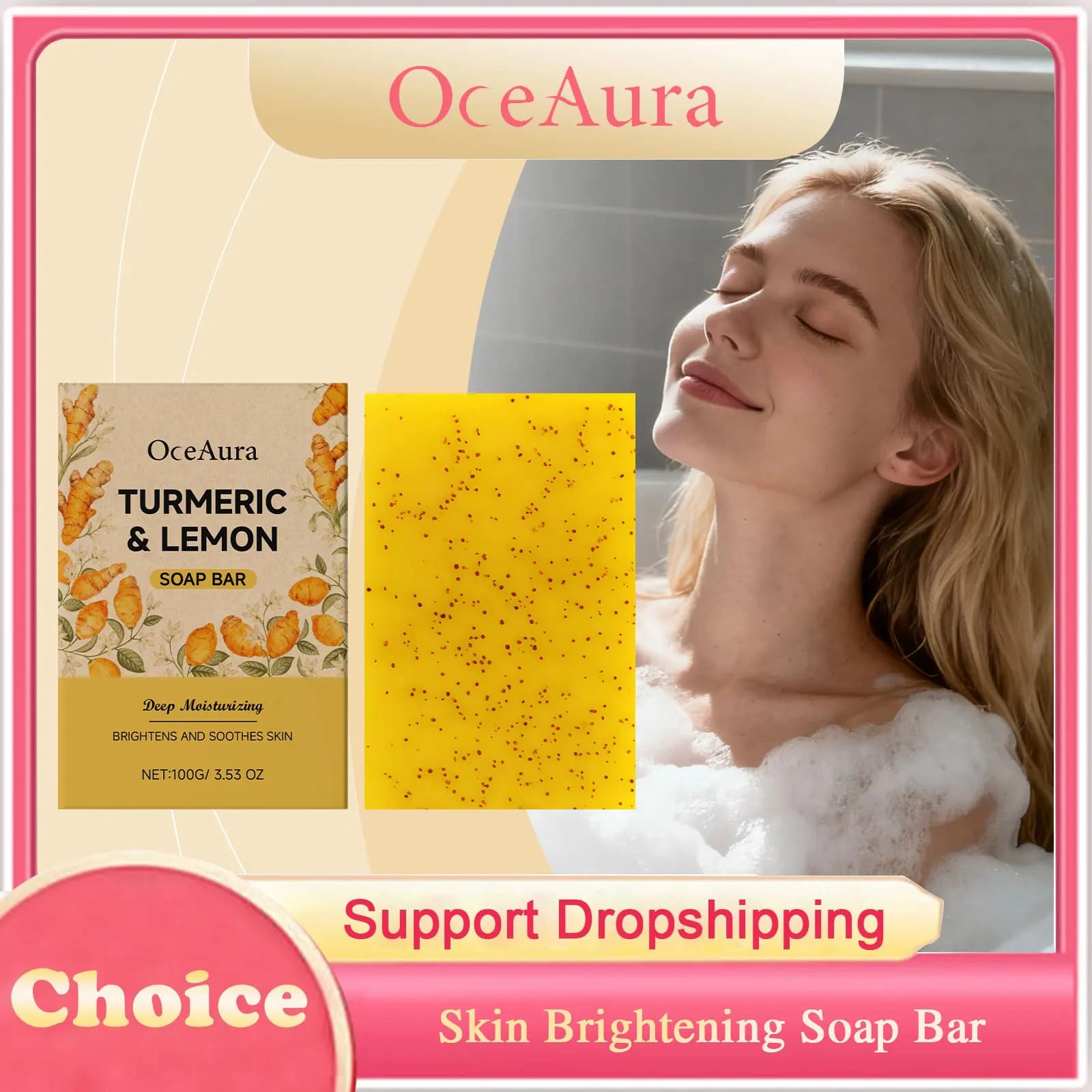 Sapone schiarente al limone curcuma Esfoliante Pulizia profonda Idratante Riparazione Levigante Rinfrescante Schiarente Sapone fatto a mano