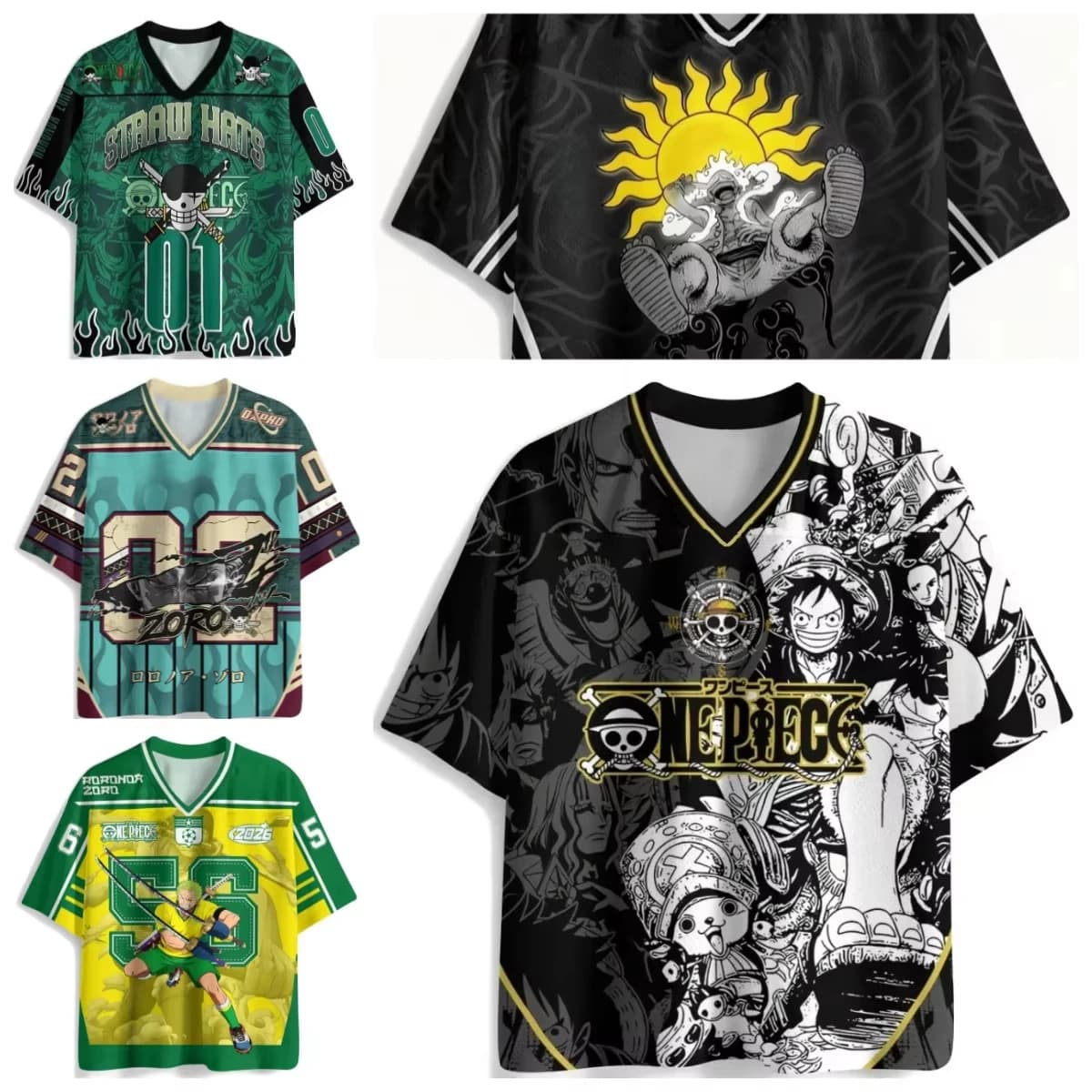 Summer 2026 One Piece Themed Sporty Jersey 3D Printed Breathable Quick-drying T-shirt for Men and Women Parent-child Tops
