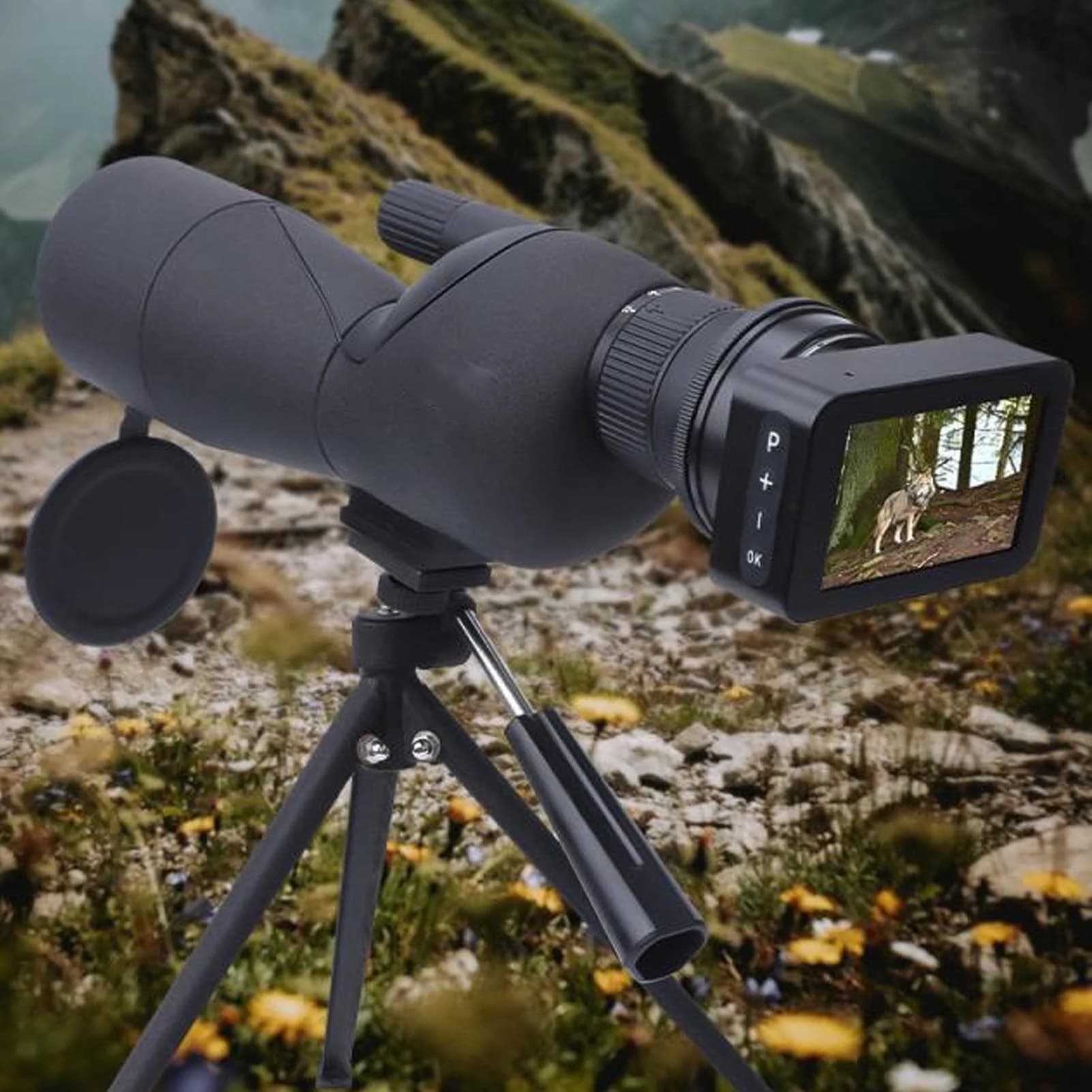Oculare elettronico per telescopio Oculare elettronico 4K Schermo a colori per birdwatching per telescopi ottici da 22 mm‐46 mm