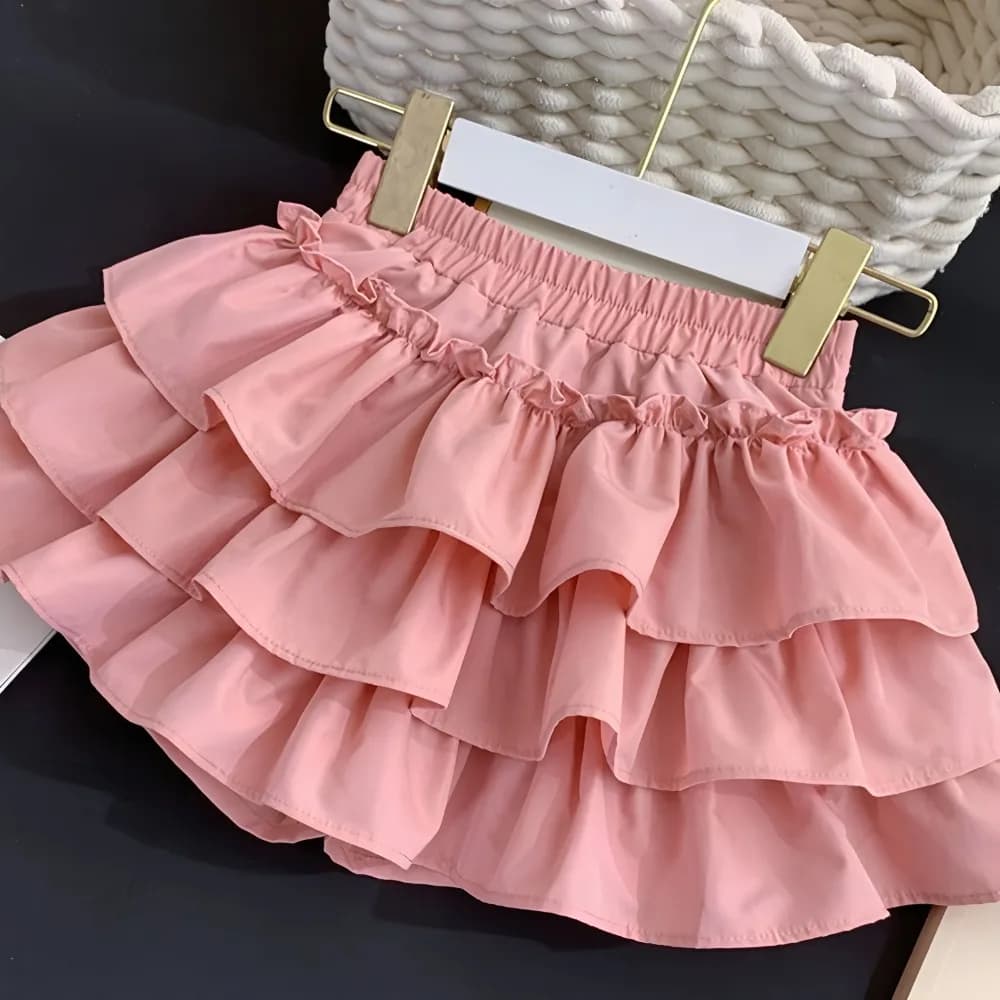 Gonne a Pieghe per Bambine, Estate 2025, Vita Elastica, Gonne a Palloncino per Neonate e Bambine, Gonne da Principessa per Bambine